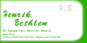 henrik bethlen business card